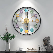 Relógio de parede 3d de metal para decoração de casa, relógio digital decorativo mudo para sala de estar, design moderno 2024 - compre barato