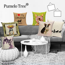 Cute Dog Cushion Cover Chihuahua Home Decor Throw Pillow Case Cartoon Cushions Cases Animal for Home Bed Sofa Gift Pillows Cover 2024 - buy cheap