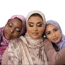 Женский хиджаб из окрашенной ткани, шарф из Джерси, мусульманский головной платок, длинные шарфы на голову, мусульманский тюрбан, хиджаб, Женский мусульманский головной платок 2024 - купить недорого