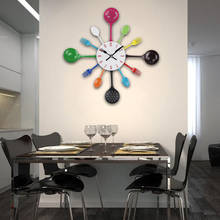 Reloj de pared de cuarzo con cubertería para cocina, cronógrafo de diseño moderno, tenedor y cuchara, gran oferta, 2020 2024 - compra barato