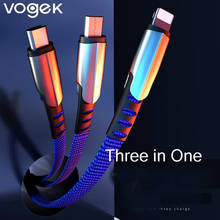 Vogek 3 in 1 USB Cable For iPhone Samsung Huawei Fast Charge  Micro TypeC USB Mobile Phone Cables 5A Data Line 2024 - buy cheap