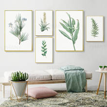 Green Plants Leaf Canvas Poster Nordic Print Scandinavian Wall Art Painting Decoration Pictures Minimalist Modern Home Decor 2024 - buy cheap