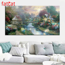 FATCAT European Garden Cottage Large Diy Diamond Painting Full square round drill 5d Diamond Embroidery Mosaic Decor AE2375 2024 - buy cheap