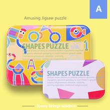 Special Shapes Wooden Tangram Jigsaw Toys Training Puzzle Cognitive Early Education 36 pieces Puzzle boards with 50/60 Cards Box 2024 - buy cheap