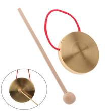 21cm Hand Gong Copper Cymbals with Wooden Stick for Band Rhythm Kids Percussion Traditional Chinese Folk Musical Toy 2024 - buy cheap