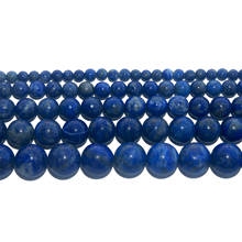 Natural Stone Lapis Lazuli Round Loose Beads 4 6 8 10 12 MM Pick Size For Jewelry Making Charm DIY Bracelet Necklace Material 2024 - buy cheap