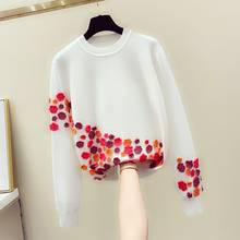 Solid Patchwork Knitted Women Sweater Pullovers Autumn New O-Neck Long-Sleeved Casual All Match Female Pulls Outwear Tops 2024 - buy cheap
