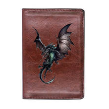 Personality Evil Dragon Brown Travel Passport Cover ID Credit Card Holder Case 2024 - buy cheap