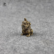 Bronze unicorn Statue Office Room Desk Ornament Miniature Copper pixiu Figurine Key Chain Ring Pendant Home Decor Kids Gift Toy 2024 - buy cheap