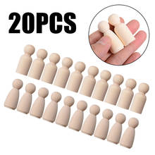 20pcs/set DIY Wooden Dolls Wood Peg Doll 43mm Little People Baby Kids Craft Unfinished Wooden People Craft Kids Set 2024 - buy cheap