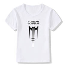 Camiseta clásica de Metal para niños y niñas, camisa con estampado de Marilyn Manson, Tops informales de verano, ooo491, 2019 2024 - compra barato