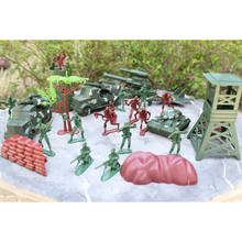 Kit de brinquedo de soldado, mesa de areia, figuras de ação de braço com veículos, presente de aniversário para meninos 2024 - compre barato