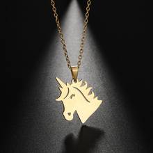 COOLTIME-collar de unicornio con forma de Animal para hombre y mujer, joyería de lujo, Color dorado y plateado, colgante, regalo de Navidad 2024 - compra barato