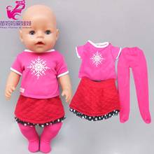 43cm bebê boneca roupas camisa saia legging para 18 Polegada menina boneca roupas crianças presente 2024 - compre barato