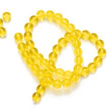 Wholesale Smooth yellow glass beads Natural Beads Stone 6mm 8mm 10mm 12mm for Jewelry Making Bracelet Necklaces Earrings DIY 2024 - buy cheap