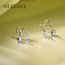 MLKENLY-pendientes de plata de ley 925 para mujer, pequeños y sencillos pendientes con gancho de circonita, accesorios únicos 2024 - compra barato