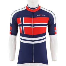 2021 New Norway cycling jersey retro men shirts racing cycling gear tour mtb road bike wear clothing summer Ink-blue red colour 2024 - buy cheap
