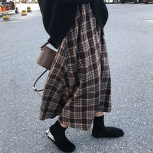 Bella philosophy spring women loose plaid street skirts lady vintage A-line high quality skirts female high waist long skirts 2024 - buy cheap