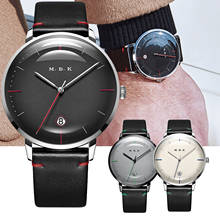 MBK Luxury Dress Watch Men Genuine Leather Strap Black Watch Automatic Mechanical Watches Curved Sapphire Waterproof Date Watch 2024 - купить недорого