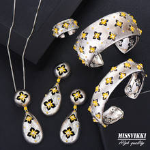 Missvikki-Conjunto de joyería de lujo para mujer, collar, brazalete, pendientes, anillo, boda, alta calidad, nuevo estilo Dubai 2024 - compra barato