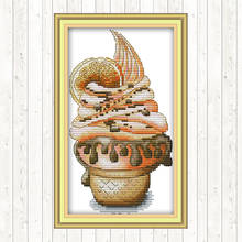 Fruit Ice Cream DIY Needlework Crafts Cross Stitch Kits Wall Home Decor Patterns Kits Cotton Thread Embroidery Needlework Sets 2024 - buy cheap