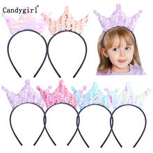 Diadema de princesa con lentejuelas brillantes para niña, accesorios para el cabello para niña, accesorios para el cabello 2024 - compra barato