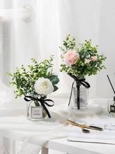 Plastic Vase Wedding Vases Flowers Home Decor Artificial Flower Bouquet with Vase Wedding Table Home Decoration 2024 - buy cheap