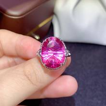 CoLife Jewelry 10ct Pink Topaz Ring for Wedding 12mm*16mm Natural Topaz Silver Ring 925 Silver Topaz Jewelry Gift for Woman 2024 - buy cheap