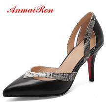 AnmaiRon Genuine Leather  Pointed Toe  Zapatos De Mujer  Women High Heels  Basic  Super High Women Pumps Size 34-42 LY1347 2024 - buy cheap