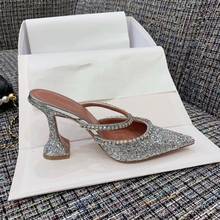 Crystal Pumps Women Sequin High Heels Shoes Woman Bling Buty Damskie Pointed Toe Wedding Party Ladies Shoes Zapatos De Mujer 2024 - купить недорого