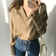 Womens Tops And Blouses Long Sleeve Blouse Women Fashion Blouses Women 2021 Chiffon Blouse Shirt V-neck Office Ladies Tops A838 2024 - buy cheap