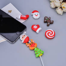 Christmas Gift Santa Claus Cartoon Cable Protector Cable Accessory For iphone 8 7 6 5 USB Data Line cable protection 2024 - buy cheap
