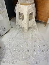 Tela de encaje africano francés para novia, bordado de lentejuelas de malla exquisita, hecho a mano, con cuentas florales grandes de lujo, envío gratis en 5 años 2024 - compra barato
