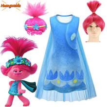 Girls Dresses Trolls Poppy Costume  Cosplay Anime Halloween Costumes for Kids Carnival Christmas Party Fancy Dress Outfit 2024 - buy cheap