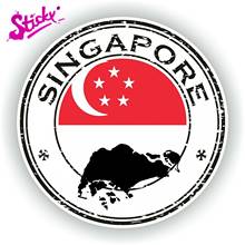 STICKY Singapore Country Map Badge Sticker Decal for Car Truck Laptop Tablet Fridge Door Decals Guitar Window Stickers 2024 - купить недорого