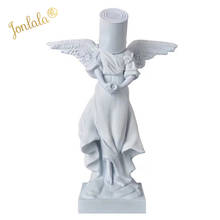 White Color Pour The Paint Iron Bucket Angel Original Fake Banksy Sculpture Top Street Art Resin Figurine 2024 - buy cheap