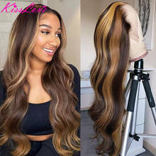 Body Wave 4/27 Highlight 13x4/13x6 Lace Frontal Human Hair Wig PrePlucked Brazilian Ombre Colorful 4x4/5x5/6x6 Lace Closure Wigs 2024 - buy cheap