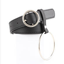 Women Waist Belt Lovely Women's Big Ring Decorated Belts Female Hot Newest Design Fashion Gold Pin Buckle Solid PU Leather Strap 2024 - buy cheap