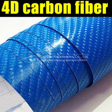 car styling bright 4D blue Carbon Fiber Vinyl film Colored Glossy Carbon Fiber Vinyl Film Auto Wrapping Vinyl Wrap Foil 2024 - buy cheap