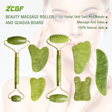Rodillo de Jade Natural para masaje Facial, tablero de GuaSha, herramientas para el cuidado de la piel, raspador adelgazante de belleza 2024 - compra barato