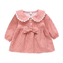 Vestidos para niña pequeña, vestido de princesa Floret con lazo, informal, sección delgada, manga larga, 0-4 años 2024 - compra barato