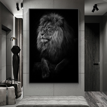 В африканском стиле дикого льва парусиновая художественные плакаты и принты Животные Арт холст настенные картины арт черная фотографии домашний декор стен 2024 - купить недорого