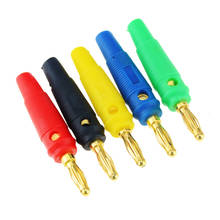 5PCS Colorful 4mm Banana Plug Gold Plated Connectors Socket Welding-free Non-slip Soft Rubber Banana Head Lantern Type 2024 - buy cheap