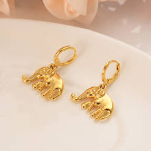 Cute elephant lovely Animal dangle Earrings for Women gold Africa heartJewelry Bijoux DIY charms kids  gilrs earrings gifts 2024 - buy cheap