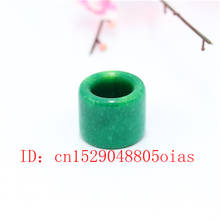 Natural Green Chinese Jade Stone Ring Charm Jewelry Carved Amulet Gifts for Women Men 2024 - buy cheap