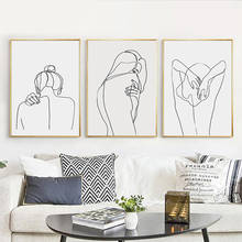 Quadros arte abstrata para parede mulher sem costas pintura em tela pôster impressão imagens de arte de parede decoração de sala de estar 2024 - compre barato