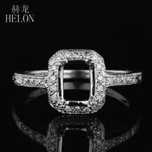 HELON 5x7mm Emerald Cut Sterling Silver 925 Natural Diamonds Engagement Wedding Vintage Style Semi Mount Ring For Women Jewelry 2024 - buy cheap