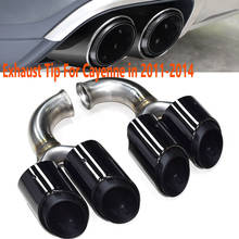 Car Accessories Exhaust Tip For Porsche Cayenne in 2011-2014 Muffler Tip Black Stainless Steel Car Exhaust Pipe Tailpipe 2024 - buy cheap