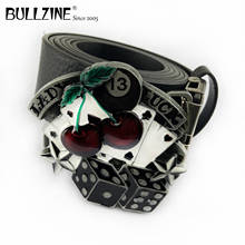 Bullzine zinc alloy retro Gamble playing card belt buckle jeans gift belt buckle Free PU belt FP-02843 drop shipping 2024 - buy cheap