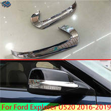 2Pcs Car Styling For Ford Explorer Sport 2016-2019 ABS Chrome Side Door Mirror Rubbing Strip Rearview Mirror Decoration Cover 2024 - buy cheap